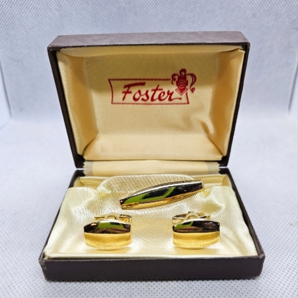 Foster Cuff Links & Tie clip - Fine Mens ’s Jewelry - Picture 1 of 7